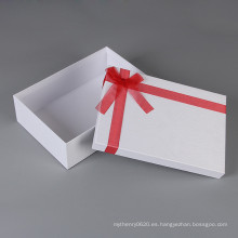 Caja de embalaje de encargo del regalo de la cartulina del color blanco de lujo del logotipo con la tapa